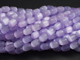 Selenite, Gypsum, Purple, 6x9mm Tube-BeadBeyond