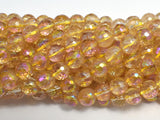 Mystic Coated Citrine, 8mm Faceted Round, AB Coated-BeadBeyond