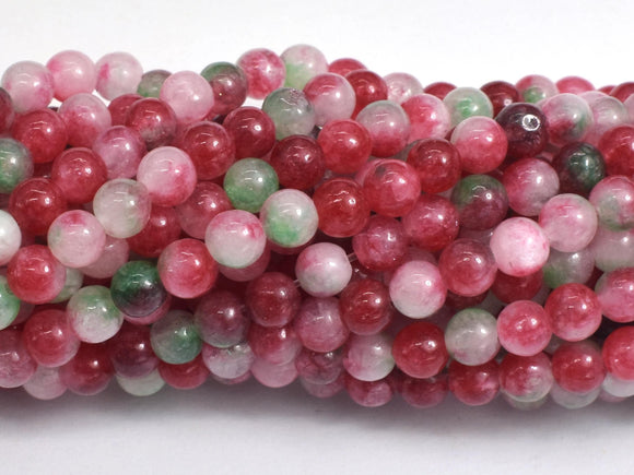 Jade - Red & Green, 4mm Round-BeadBeyond