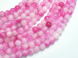Jade - Pink & White, 6mm Round-BeadBeyond