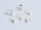 4pcs 925 Sterling Silver Beads, 6.5x6.5mm Four Pointed Star-BeadBeyond