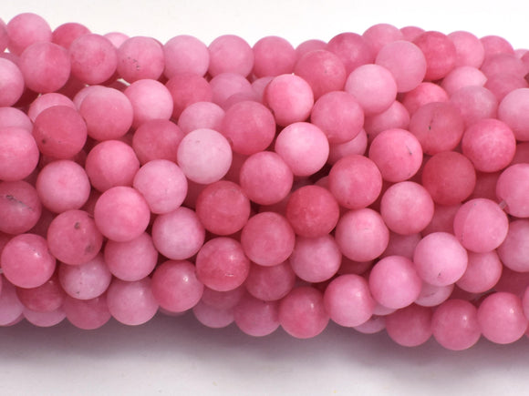 Matte Jade - Pink, 6mm Round-BeadBeyond