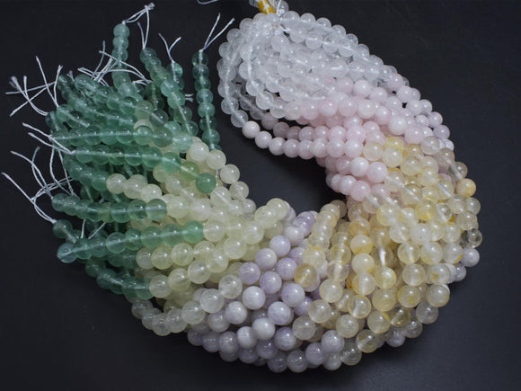 Mixed Quartz 8mm Round-BeadBeyond