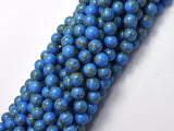 Howlite Turquoise - Blue with Gold Line, 8mm (8.3mm)-BeadBeyond