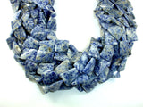 Blue Spot Jasper Beads, Twisted Rectangle-BeadBeyond