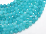 Jade - Teal, 8mm Faceted Star Cut Round-BeadBeyond
