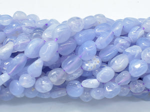 Blue Lace Agate, Blue Chalcedony, Approx 6x8mm Nugget Beads-Gems: Nugget,Chips,Drop-BeadBeyond