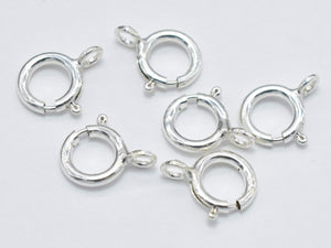 10pcs 925 Sterling Silver Spring Ring Clasp-Gems: Round & Faceted-BeadBeyond