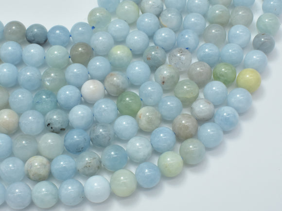 Genuine Aquamarine Beads, 8mm Round Beads-Gems: Round & Faceted-BeadBeyond