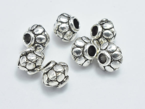 4pcs 925 Sterling Silver Beads-Antique Silver, 5.5x4.6mm Rondelle Beads-Metal Findings & Charms-BeadBeyond