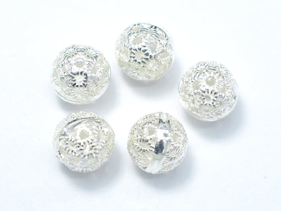 7.8mm 925 Sterling Silver Beads, 7.8mm Round Beads, 2pcs-Metal Findings & Charms-BeadBeyond