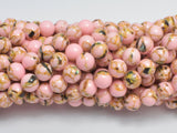 Shell Howlite-Pink, 6mm (6.5mm)-Gems: Round & Faceted-BeadBeyond