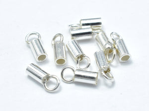 20pcs 925 Sterling Silver End Cap, 6.5x2mm-Metal Findings & Charms-BeadBeyond