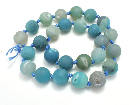 DRUZY AGATE BEADS-Blue, GEODE BEADS, 12MM, ROUND BEADS-Agate: Round & Faceted-BeadBeyond