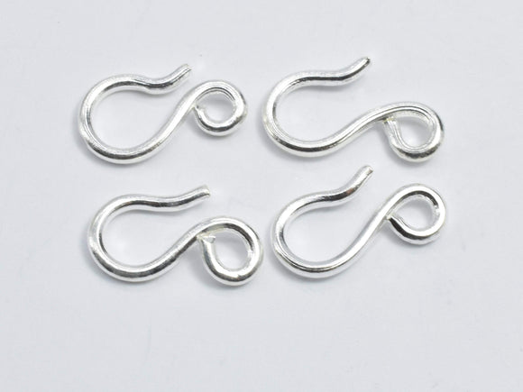 6pcs 925 Sterling Silver S Clasps, S Hook Clasp Connector, S Clasps, 12x7mm-Metal Findings & Charms-BeadBeyond