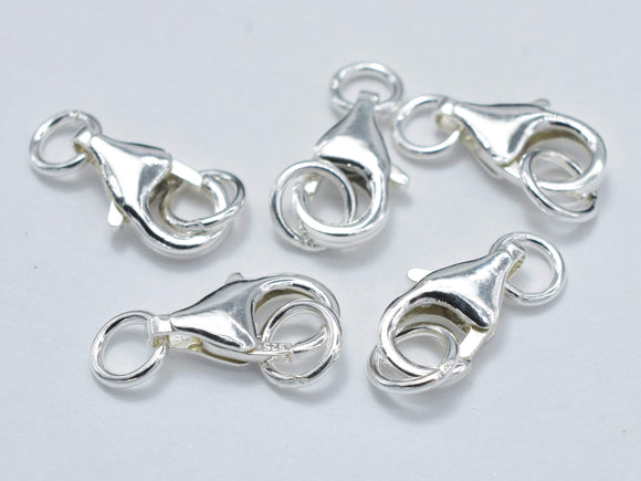 4pcs 925 Sterling Silver Lobster Claw Clasp, 9x5mm-Metal Findings & Charms-BeadBeyond