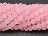 Matte Rose Quartz Beads, 8mm (8.4mm) Round beads-Gems: Round & Faceted-BeadBeyond