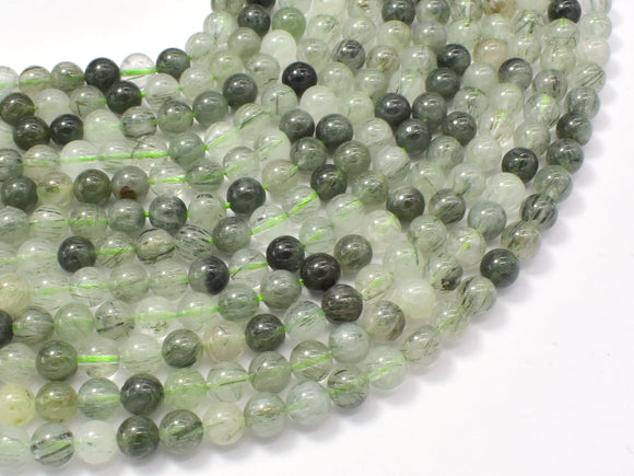 Green Rutilated Quartz Beads, 6mm Round Beads-Gems: Round & Faceted-BeadBeyond