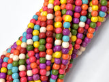 Howlite Beads, Multicolored, 4mm, 13.5 Inch-Gems: Round & Faceted-BeadBeyond