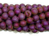 Druzy Agate Beads, Purple Geode Beads, 8mm (8.5 mm) Round Beads-Agate: Round & Faceted-BeadBeyond