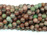 Red Green Garnet, 8mm Round Beads-BeadBeyond