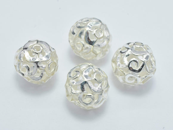 2pcs 9mm 925 Sterling Silver Beads, 9mm Filigree Round Beads-Metal Findings & Charms-BeadBeyond
