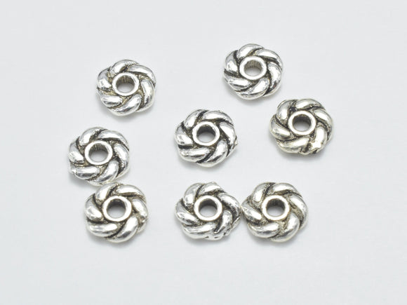 10pcs 925 Sterling Silver Spacers-Antique Silver, 5mm Space-Metal Findings & Charms-BeadBeyond