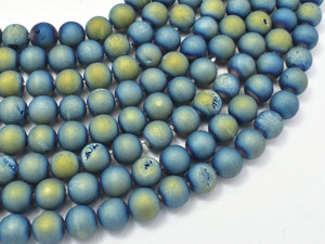 Druzy Agate Beads, Blue Geode Beads, Approx 8 mm(8.4mm) Round-Agate: Round & Faceted-BeadBeyond