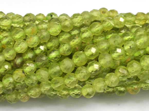Peridot 3.5mm Micro Faceted Round-BeadBeyond