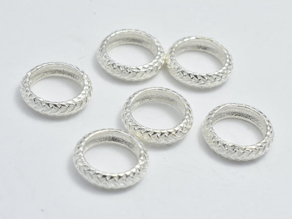 10pcs 925 Sterling Silver Beads, 8mm Rondelle Beads, Big Hole Spacer Beads, 8x2.1mm Hole 5.8mm-BeadBeyond