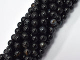 Banded Agate, Striped Agate, Black, 8mm Round-BeadBeyond