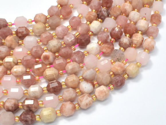 Sunstone Beads, 8mm Faceted Prism Double Point Cut-Gems: Round & Faceted-BeadBeyond