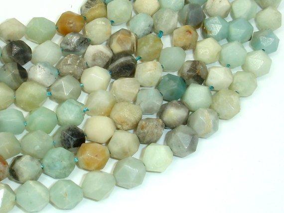Amazonite Beads, 10mm Star Cut Faceted Round Beads-Agate: Round & Faceted-BeadBeyond