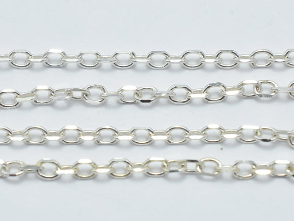 1foot 925 Sterling Silver Chain, Oval Chain-Metal Findings & Charms-BeadBeyond