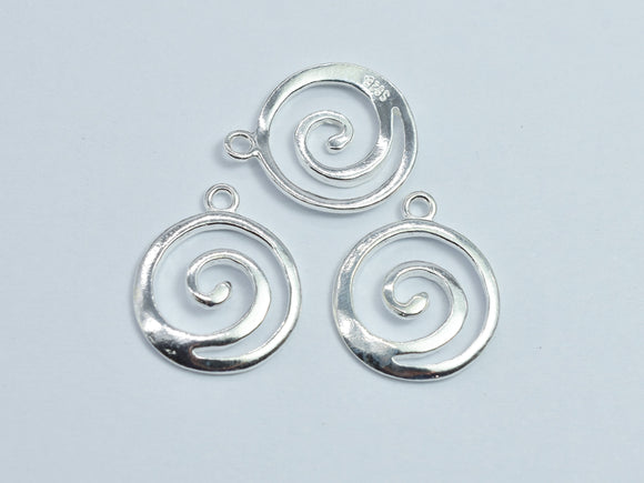 2pcs 925 Sterling Silver Coin Charms, 12mm-BeadBeyond