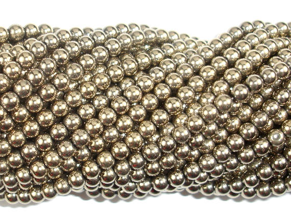 Hematite Beads-Light Gold, 4mm Round Beads-Gems: Round & Faceted-BeadBeyond