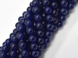 Jade - Dark Blue, 8mm, Round Beads, 14.5 Inch-BeadBeyond