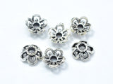 10pcs 925 Sterling Silver Bead Caps-Antique Silver, 5.5x2.4mm Flower Bead Caps-Metal Findings & Charms-BeadBeyond