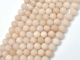 Matte Jade Beads, Cream White, 8mm (8.4mm) Round-Gems: Round & Faceted-BeadBeyond