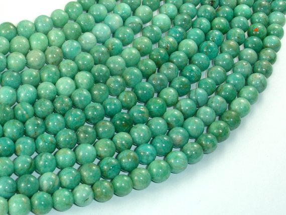 African Amazonite Beads, 7mm Round-BeadBeyond