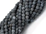 Frosted Matte Agate - Gray Black, 6 mm Round Beads-Agate: Round & Faceted-BeadBeyond