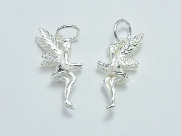 1pc 925 Sterling Silver Charms, Fairy Charms, 20x8mm-BeadBeyond