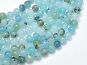 Jade Beads-Aqua Blue, 8mm (8.3mm) Round-BeadBeyond