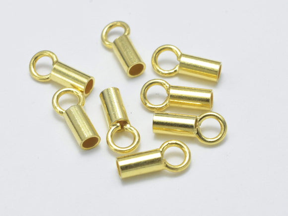 20pcs 24K Gold Vermeil Cord End Cap, 925 Sterling Silver Cord End Cap, 6.5x2mm-Metal Findings & Charms-BeadBeyond