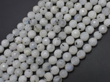 White Rainbow Moonstone, 8mm, Faceted Round-BeadBeyond