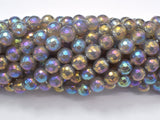 Mystic Coated Gray Agate, 8mm Faceted Round Beads, AB Coated-Gems: Round & Faceted-BeadBeyond