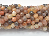 Peach / Gray / White Mixed Moonstone, 8mm Round Beads-Gems: Round & Faceted-BeadBeyond