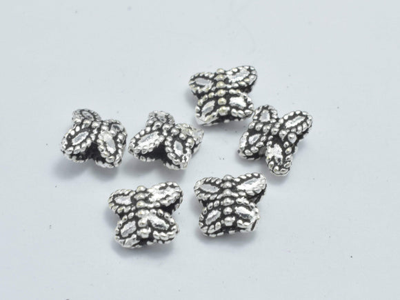 8pcs 925 Sterling Silver Beads-Antique Silver, Butterfly, 6x5mm-Metal Findings & Charms-BeadBeyond