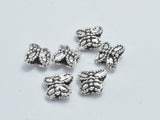 8pcs 925 Sterling Silver Beads-Antique Silver, Butterfly, 6x5mm-Metal Findings & Charms-BeadBeyond