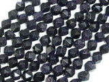 Blue Goldstone Beads, 8mm (7.5mm) Star Cut Faceted Round-Gems: Round & Faceted-BeadBeyond